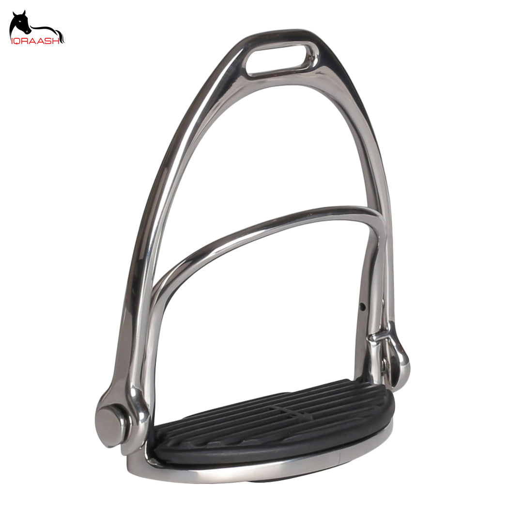 Conquer Every Ride in Style and Comfort: IQRAASH Chrome Endurance Stirrup (Wide Tread & Grip)