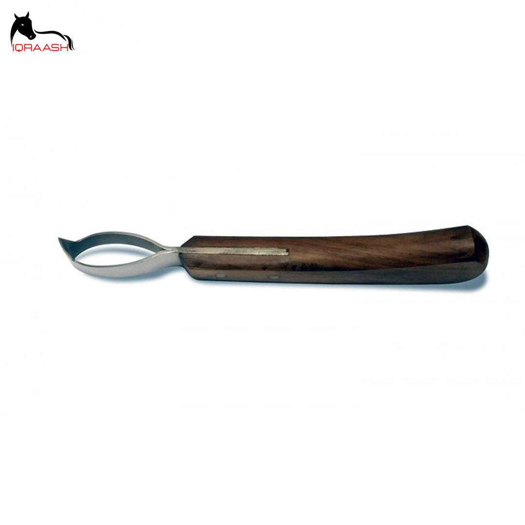 Loop Hoof Knife with Wooden Handle