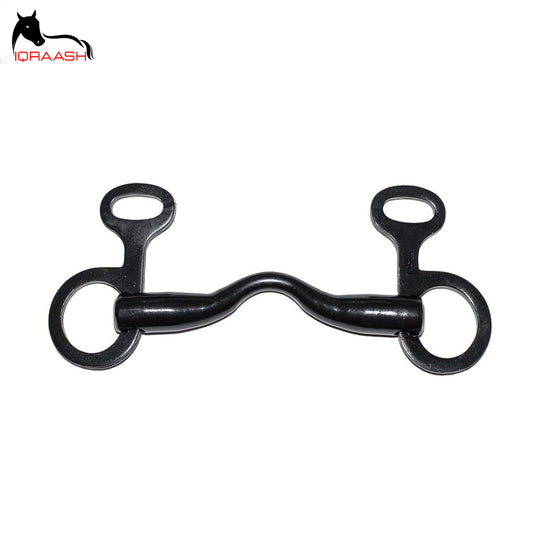 Iqraash Black Steel Western Snaffle Bit with Mullen Mouth | Customized Horse Bit