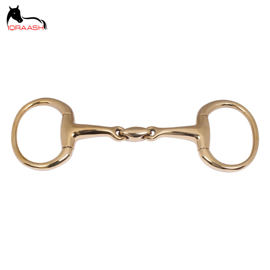 Eggbutt Golden Stainless Steel Loose Ring Snaffle Bit with Smooth Mouthpiece