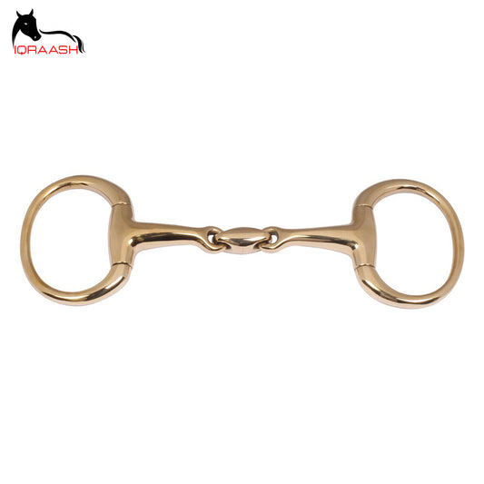 Eggbutt Golden Stainless Steel Loose Ring Snaffle Bit with Smooth Mouthpiece