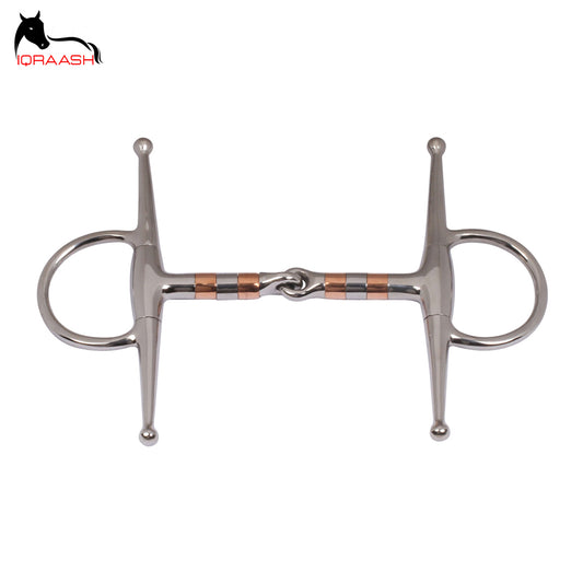 Hunter Equestrian Full Cheek Jointed Snaffle Bit With Copper Rollers