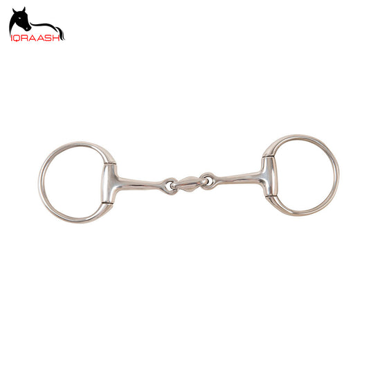 Stainless Steel Double-Jointed Eggbutt Snaffle Bit