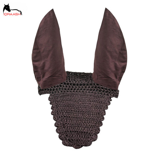 Iqraash Ear Nets For Horse Crystal Dsesign Brown Color Fly Hoods