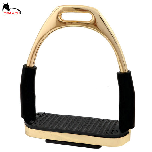 Iqraash Industries Flex-Stirup | Premium Gold-Plated Stirrup with Black Grip