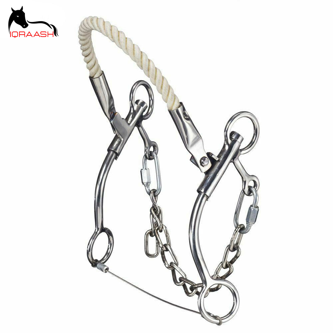 Iqraash Tough 1 Rope Nose Hackamore Bit Western Horse Tack