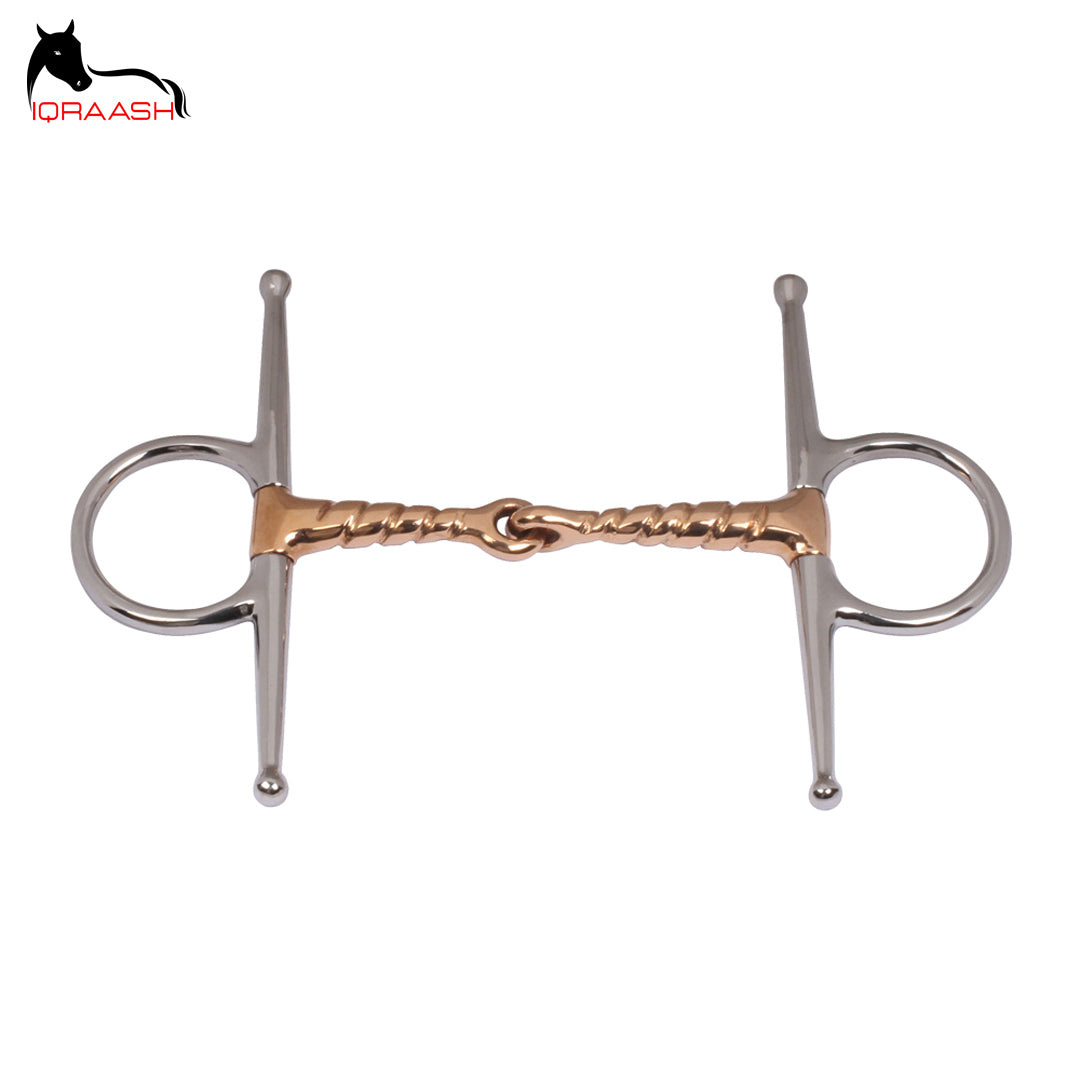 Full Cheek Jointed Snaffle Bit With Copper Rollers