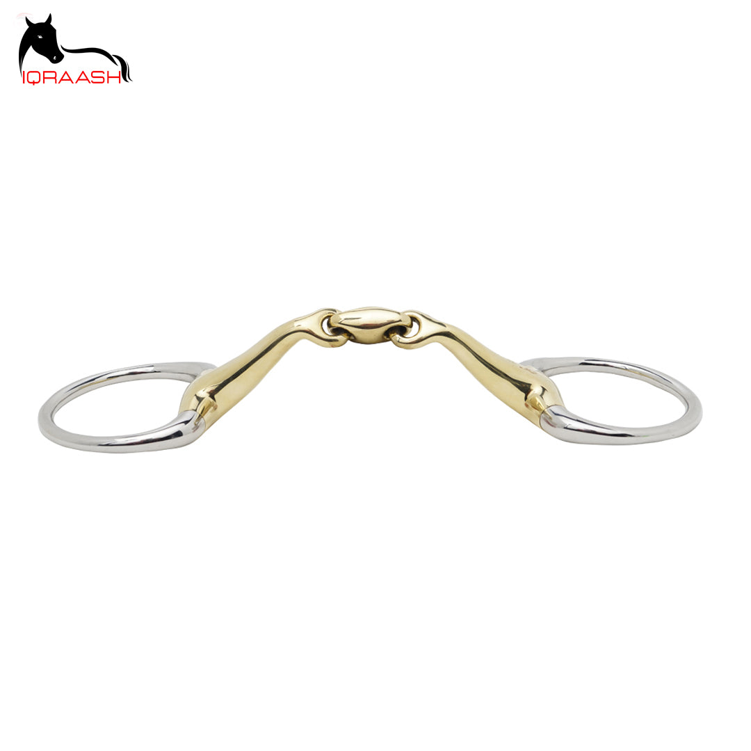 Equestrian Bit: Loose Ring Snaffle with Rose Gold Mouthpiece