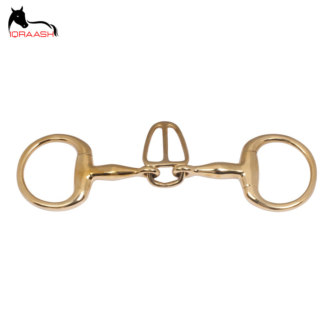 Gold Colored Double-Jointed Eggbutt Snaffle Bit