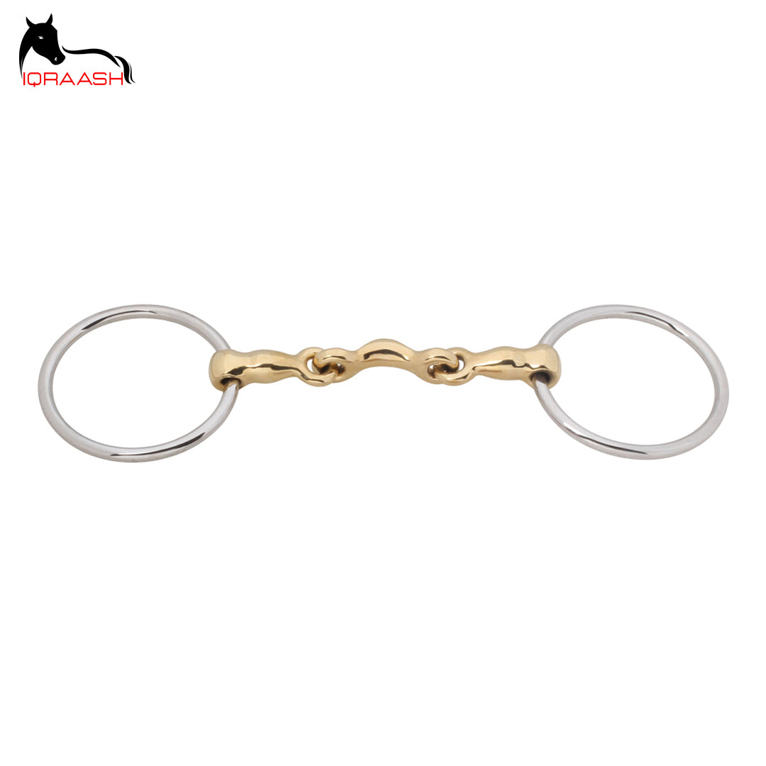 Gold Brass Loose Ring Snaffle Bit