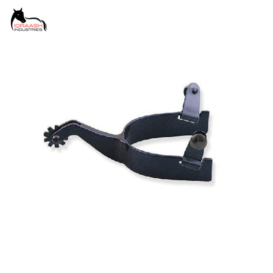 Iqraash Black Western Spur with Rowel and Arabic Inscription Inlay | Customized Horse Spurs