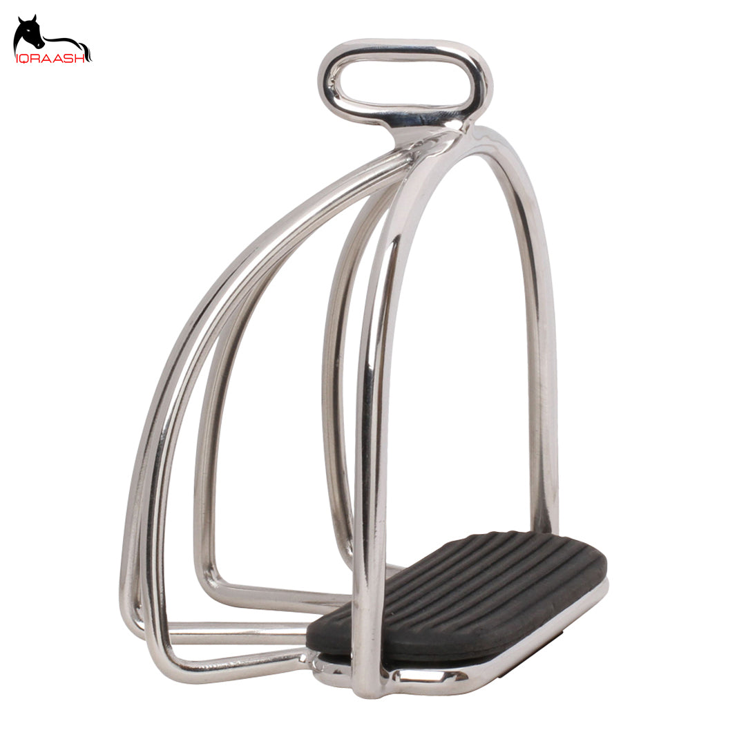 Conquer Every Ride in Style and Comfort: IQRAASH Stainless Steel Safety Stirrup (Wide Tread &amp; Grip)