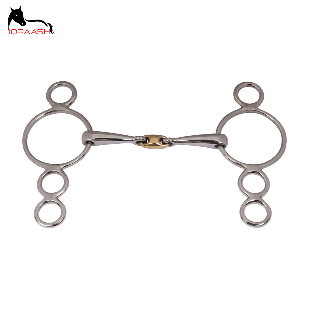 Coronet Copper Jointed 3-Ring Gag Bit