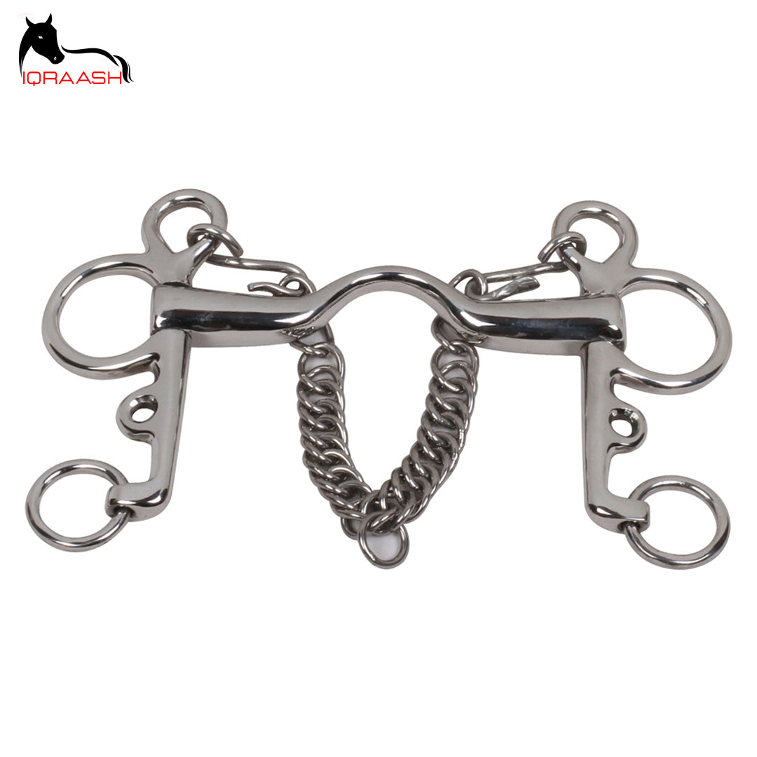 Iqraash Stainless Steel Weymouth Curved bit With Chain | Customized Horse Bits