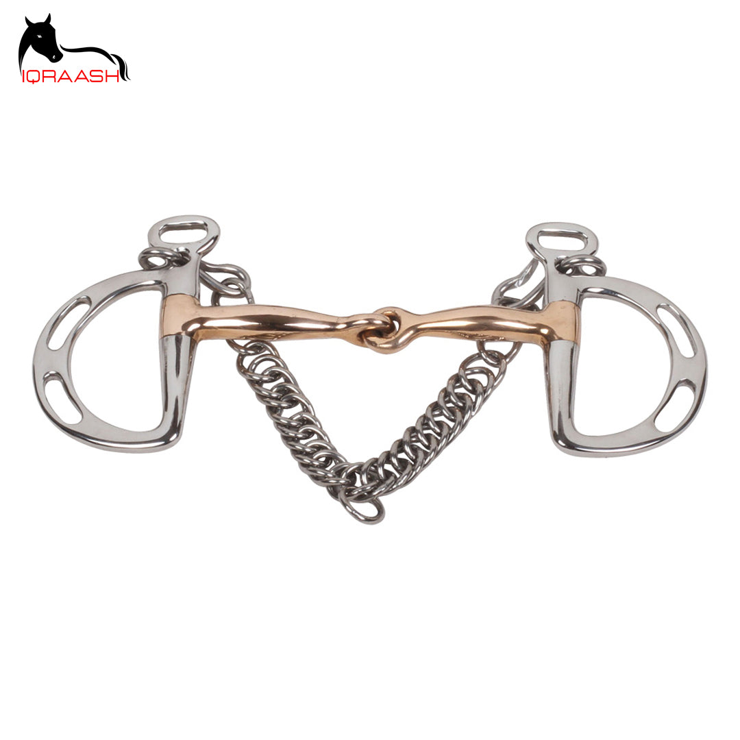 Iqraash Durable Stainless Steel Weymouth Bit with Curb Chain | Customized Horse Bit