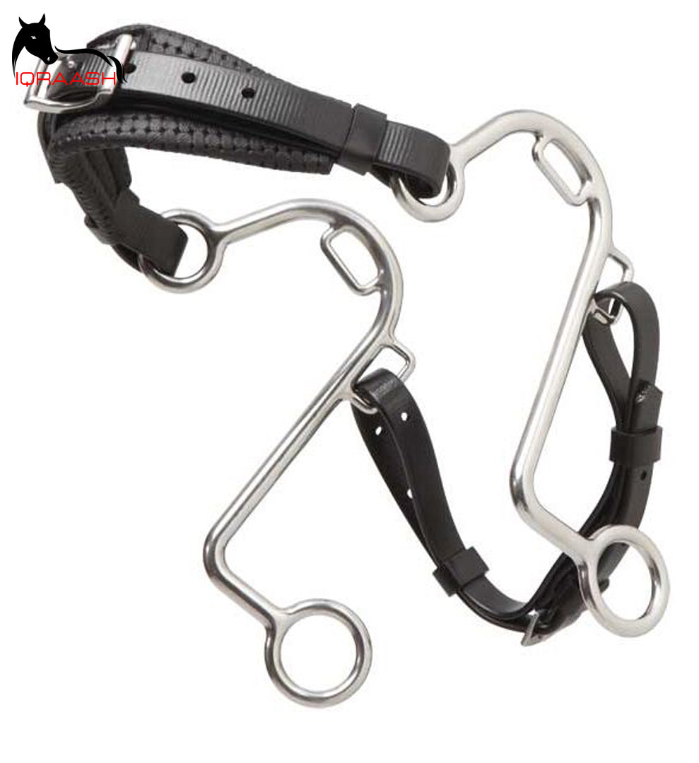 Adjustable leather hackamore 