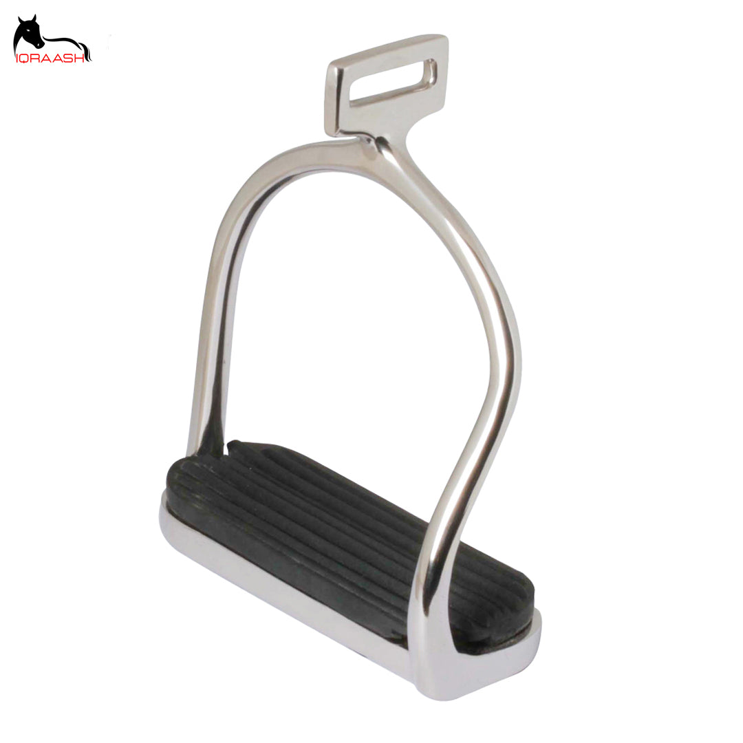 Iqraash Endurance Stainless Steel Stirrup with Wide Tread and Rubber Base