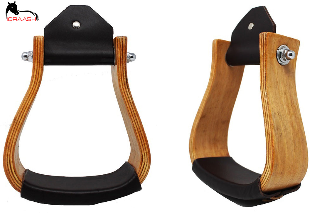 Iqraash Industries Classic Wooden Western Stirrups | Classicc Black Western Stirrups